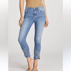 DRIFTWOOD Jackie High Rise Embroidered Cropped Jeans Boho Bohemian Western